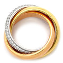 カルティエ Cartier トリニティ セミパヴェ ダイヤ ホワイトゴールド×イエローゴールド×ピンクゴールド K18WG K18YG K18PG ダイヤモンド #48(JP8) リング 指輪 3カラー 3連リング 18K 750 7.5号