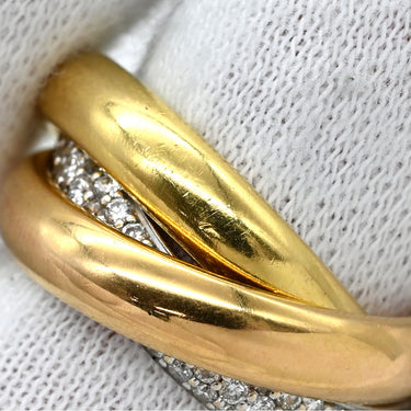 カルティエ Cartier トリニティ セミパヴェ ダイヤ ホワイトゴールド×イエローゴールド×ピンクゴールド K18WG K18YG K18PG ダイヤモンド #48(JP8) リング 指輪 3カラー 3連リング 18K 750 7.5号