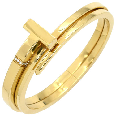 ティファニー Tiffany & Co Tスクエア ラップ イエローゴールド K18YG ダイヤモンド ブレスレット バングル 750 18K YG ダイヤ