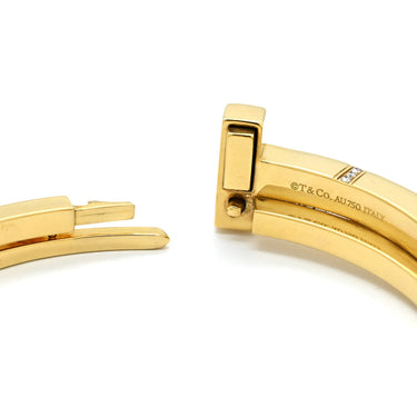 ティファニー Tiffany & Co Tスクエア ラップ イエローゴールド K18YG ダイヤモンド ブレスレット バングル 750 18K YG ダイヤ
