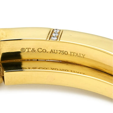 ティファニー Tiffany & Co Tスクエア ラップ イエローゴールド K18YG ダイヤモンド ブレスレット バングル 750 18K YG ダイヤ