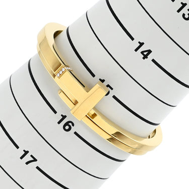 ティファニー Tiffany & Co Tスクエア ラップ イエローゴールド K18YG ダイヤモンド ブレスレット バングル 750 18K YG ダイヤ