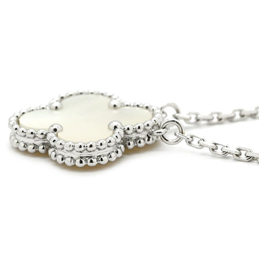 ヴァンクリーフアーペル Van Cleef & Arpels ヴィンテージ アルハンブラ VCARF48700 パールホワイト×ホワイトゴールド K18WG ホワイトマザーオブパール ネックレス シェル