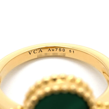 ヴァンクリーフアーペル Van Cleef & Arpels マジック アルハンブラ グリーンXイエローゴールド K18YG マラカイト #51(JP11) リング 指輪 Au750 18金 マラカイト 11号