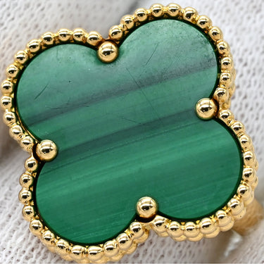 ヴァンクリーフアーペル Van Cleef & Arpels マジック アルハンブラ グリーンXイエローゴールド K18YG マラカイト #51(JP11) リング 指輪 Au750 18金 マラカイト 11号