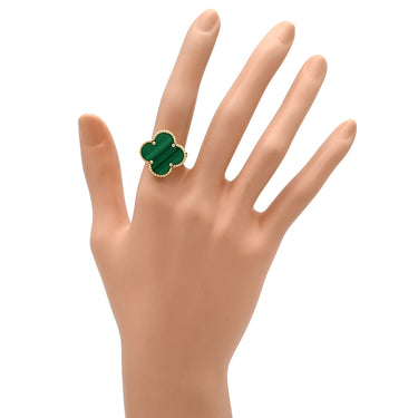 ヴァンクリーフアーペル Van Cleef & Arpels マジック アルハンブラ グリーンXイエローゴールド K18YG マラカイト #51(JP11) リング 指輪 Au750 18金 マラカイト 11号