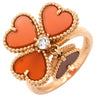 ヴァンクリーフアーペル Van Cleef & Arpels スウィートハート エフイヤージュ ローズゴールド K18PG ダイヤモンド カーネリアン #48(JP8) リング 指輪 ピンクゴールド ダイヤ 7号