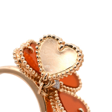 ヴァンクリーフアーペル Van Cleef & Arpels スウィートハート エフイヤージュ ローズゴールド K18PG ダイヤモンド カーネリアン #48(JP8) リング 指輪 ピンクゴールド ダイヤ 7号