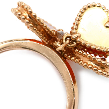 ヴァンクリーフアーペル Van Cleef & Arpels スウィートハート エフイヤージュ ローズゴールド K18PG ダイヤモンド カーネリアン #48(JP8) リング 指輪 ピンクゴールド ダイヤ 7号