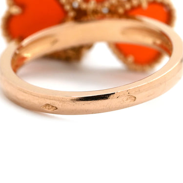 ヴァンクリーフアーペル Van Cleef & Arpels スウィートハート エフイヤージュ ローズゴールド K18PG ダイヤモンド カーネリアン #48(JP8) リング 指輪 ピンクゴールド ダイヤ 7号