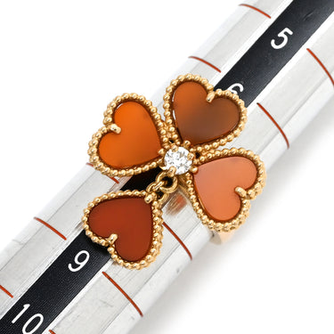 ヴァンクリーフアーペル Van Cleef & Arpels スウィートハート エフイヤージュ ローズゴールド K18PG ダイヤモンド カーネリアン #48(JP8) リング 指輪 ピンクゴールド ダイヤ 7号