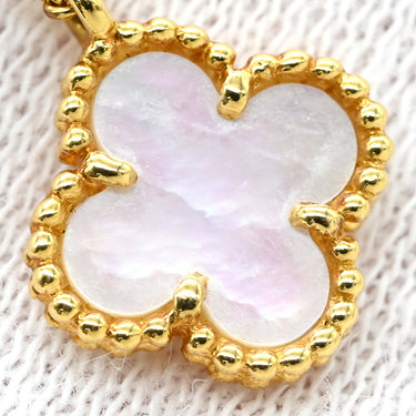 ヴァンクリーフアーペル Van Cleef & Arpels スウィート アルハンブラ ペンダント パールホワイト×イエローゴールド K18YG マザーオブパール ネックレス 白 シェル Au750 18K