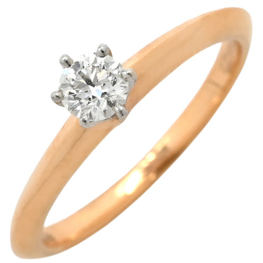 ティファニー Tiffany & Co ソリティア ダイヤモンド ピンクゴールド K18PG Pt950 ダイヤモンド リング 指輪 T＆Co. K18PG×Pt950 1P 1石 立爪 0.19ct エンゲージ 9号