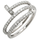 カルティエ Cartier ジュストアンクル ダブル ダイヤ ホワイトゴールド K18WG ダイヤモンド #51(JP11) リング 指輪 18K 750 WG 11号