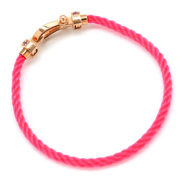 フレッド FRED フォース10 MM ピンクゴールド×ピンク K18PG ダイヤモンド ピンクサファイア ステンレスケーブル #14 ブレスレット ダイヤ Au750 18K 18金 ピンクサファイア ミディアムモデル