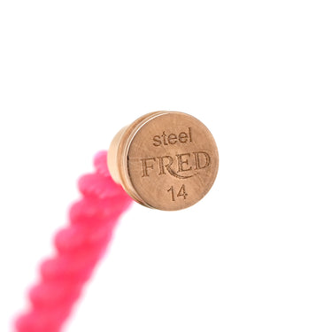 フレッド FRED フォース10 MM ピンクゴールド×ピンク K18PG ダイヤモンド ピンクサファイア ステンレスケーブル #14 ブレスレット ダイヤ Au750 18K 18金 ピンクサファイア ミディアムモデル