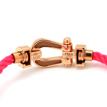 フレッド FRED フォース10 MM ピンクゴールド×ピンク K18PG ダイヤモンド ピンクサファイア ステンレスケーブル #14 ブレスレット ダイヤ Au750 18K 18金 ピンクサファイア ミディアムモデル