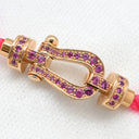 フレッド FRED フォース10 MM ピンクゴールド×ピンク K18PG ダイヤモンド ピンクサファイア ステンレスケーブル #14 ブレスレット ダイヤ Au750 18K 18金 ピンクサファイア ミディアムモデル