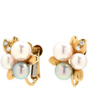 TASAKI TASAKI パールイヤリング イエローゴールド K18YG ダイヤモンド パール イヤリング 750YG Au750 ダイヤ 0.02ct グレーパール×ピンクパール スクリュー