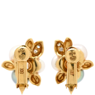 TASAKI TASAKI パールイヤリング イエローゴールド K18YG ダイヤモンド パール イヤリング 750YG Au750 ダイヤ 0.02ct グレーパール×ピンクパール スクリュー