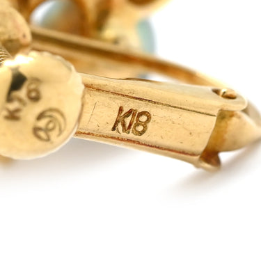 TASAKI TASAKI パールイヤリング イエローゴールド K18YG ダイヤモンド パール イヤリング 750YG Au750 ダイヤ 0.02ct グレーパール×ピンクパール スクリュー