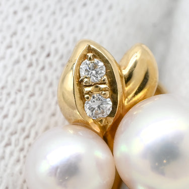 TASAKI TASAKI パールイヤリング イエローゴールド K18YG ダイヤモンド パール イヤリング 750YG Au750 ダイヤ 0.02ct グレーパール×ピンクパール スクリュー