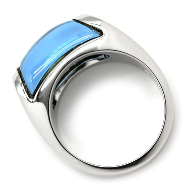 ブルガリ BVLGARI トロンケット ホワイトゴールド K18WG ブルートパーズ リング 指輪 750 18金 WG ブルートパーズ 青 ライトブルー 9号