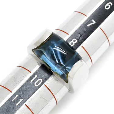 ブルガリ BVLGARI トロンケット ホワイトゴールド K18WG ブルートパーズ リング 指輪 750 18金 WG ブルートパーズ 青 ライトブルー 9号