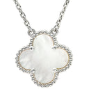ヴァンクリーフアーペル Van Cleef & Arpels ヴィンテージ アルハンブラ ペンダント VCARF48700 パールホワイトXホワイトゴールド K18WG マザーオブパール ネックレス ホワイト シェル Au750 K18WG 18K