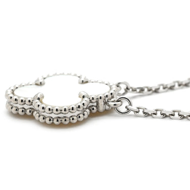 ヴァンクリーフアーペル Van Cleef & Arpels ヴィンテージ アルハンブラ ペンダント VCARF48700 パールホワイトXホワイトゴールド K18WG マザーオブパール ネックレス ホワイト シェル Au750 K18WG 18K