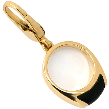 ブルガリ BVLGARI トロンケット イエローゴールド×ブラック K18YG オニキス チャーム 黒 Au750 18K 18金 オニキス キーホルダー リングモチーフ