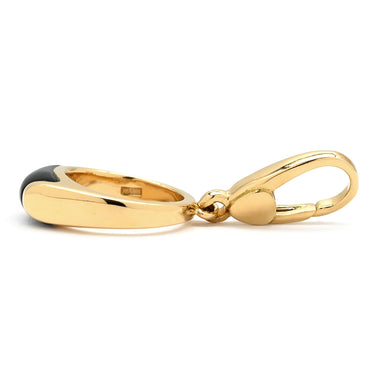 ブルガリ BVLGARI トロンケット イエローゴールド×ブラック K18YG オニキス チャーム 黒 Au750 18K 18金 オニキス キーホルダー リングモチーフ