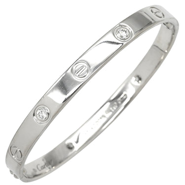 カルティエ Cartier LOVE ラブブレス 旧型 ハーフダイヤ ホワイトゴールド K18WG ダイヤモンド #17 ブレスレット 4Pダイヤ 750WG 18K 18金 ドライバーなし