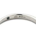 4℃ 4℃ カーブリング プラチナシルバー Pt950 ブルーダイヤモンド リング 指輪 プラチナ950 シンプル ウェーブ 1Pブルーダイヤ 14号