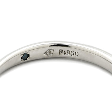 4℃ 4℃ カーブリング プラチナシルバー Pt950 ブルーダイヤモンド リング 指輪 プラチナ950 シンプル ウェーブ 1Pブルーダイヤ 14号