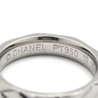 シャネル CHANEL ココクラッシュ プラチナシルバー Pt950 #46 リング 指輪 Pt950 マトラッセ キルティング マリッジ ブライダル 6号
