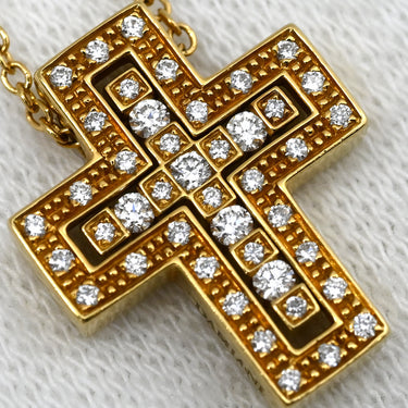 ダミアーニ DAMIANI ベルエポック XXS 20083571 イエローゴールド K18YG ダイヤモンド ネックレス 750 18金 YG クロス 十字架 ペンダント ダイヤ