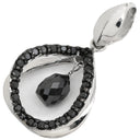 ノンブランド NON BRAND ダイヤ ブラックダイヤ 0.65ct ブラック×ホワイトゴールド K18WG ダイヤモンド ペンダントトップ 黒 18金 18K 750 WG フロートデザイン ドロップ スウィング