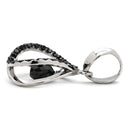 ノンブランド NON BRAND ダイヤ ブラックダイヤ 0.65ct ブラック×ホワイトゴールド K18WG ダイヤモンド ペンダントトップ 黒 18金 18K 750 WG フロートデザイン ドロップ スウィング