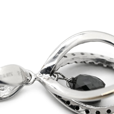 ノンブランド NON BRAND ダイヤ ブラックダイヤ 0.65ct ブラック×ホワイトゴールド K18WG ダイヤモンド ペンダントトップ 黒 18金 18K 750 WG フロートデザイン ドロップ スウィング