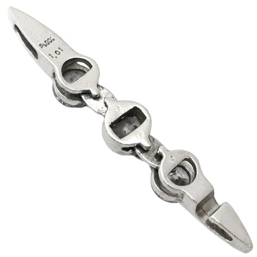 ノンブランド NON BRAND ダイヤモンド プラチナシルバー Pt900 ダイヤモンド ペンダントトップ Pt900 トリロジー スリーストーン スイング 縦ライン