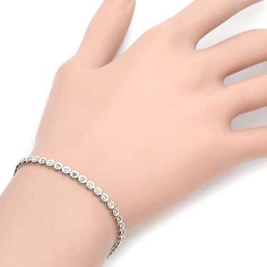 ノンブランド NON BRAND テニスブレスレット ダイヤモンド ホワイトゴールド K18WG ダイヤモンド ブレスレット Au750 18K 18金 ベゼルセッティング フルエタニティ