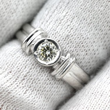 ノンブランド NON BRAND ダイヤモンド 0.2ct プラチナシルバー Pt900 ダイヤモンド リング 指輪 プラチナ 1P 1石 1粒 ソリティア ベゼルセッティング 11号