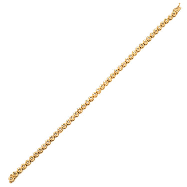 ノンブランド NON BRAND テニスブレスレット 1.0ct ダイヤモンド イエローゴールド K18YG ダイヤモンド ブレスレット Au750 18K 18金 ベゼルセッティング