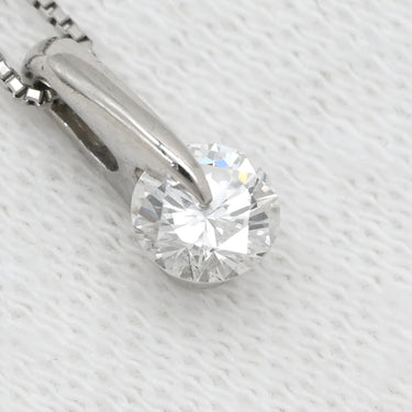 ノンブランド NON BRAND ソリティア ダイヤモンド プラチナシルバー Pt900 ダイヤモンド Pt850(チェーン) ネックレス プラチナ 1P 1石 1粒 ラウンド 1点留め ベネチアンチェーン