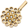 ノンブランド NON BRAND ダイヤ 0.14ct イエローゴールド K18YG ダイヤモンド ペンダントトップ K18YG Au750 18K 7P 7粒 ネックレストップ 透かしフラワー ホールデザイン