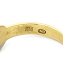ノンブランド NON BRAND ダイヤモンド イエローゴールド K14YG K14WG ダイヤモンド リング 指輪 YG×WG 7P 7石 7粒 クロスオーバー ウェーブ バイパス バイカラー 10号