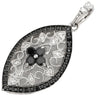 ノンブランド NON BRAND ダイヤ ブラックダイヤ 0.45ct 0.10ct ブラック×ホワイトゴールド K18WG ダイヤモンド ペンダントトップ 黒 18金 18K 750 WG フィリグリーデザイン フラワー