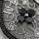 ノンブランド NON BRAND ダイヤ ブラックダイヤ 0.45ct 0.10ct ブラック×ホワイトゴールド K18WG ダイヤモンド ペンダントトップ 黒 18金 18K 750 WG フィリグリーデザイン フラワー