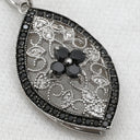 ノンブランド NON BRAND ダイヤ ブラックダイヤ 0.45ct 0.10ct ブラック×ホワイトゴールド K18WG ダイヤモンド ペンダントトップ 黒 18金 18K 750 WG フィリグリーデザイン フラワー